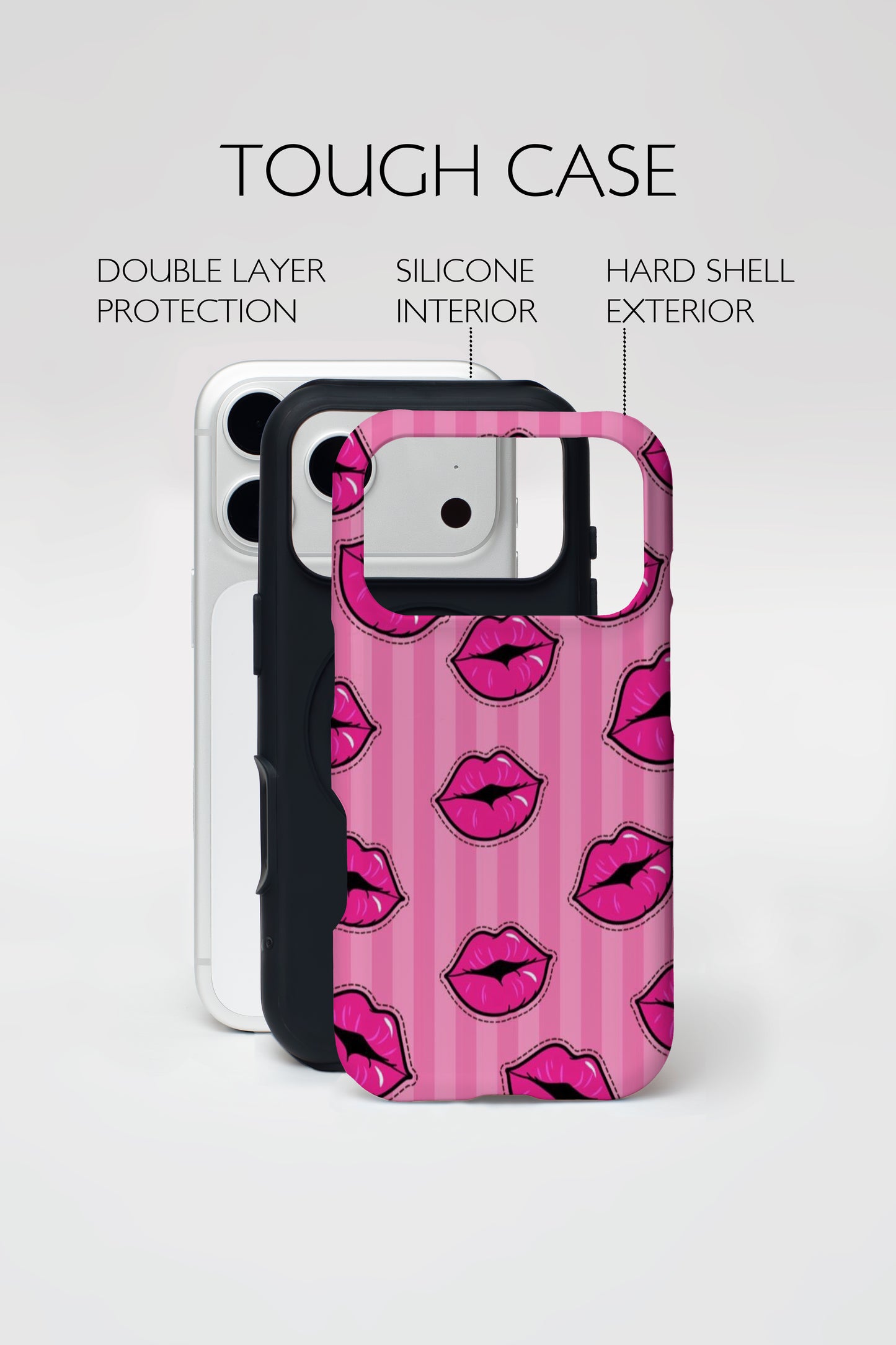 Pink Lips Power armoured phone case.