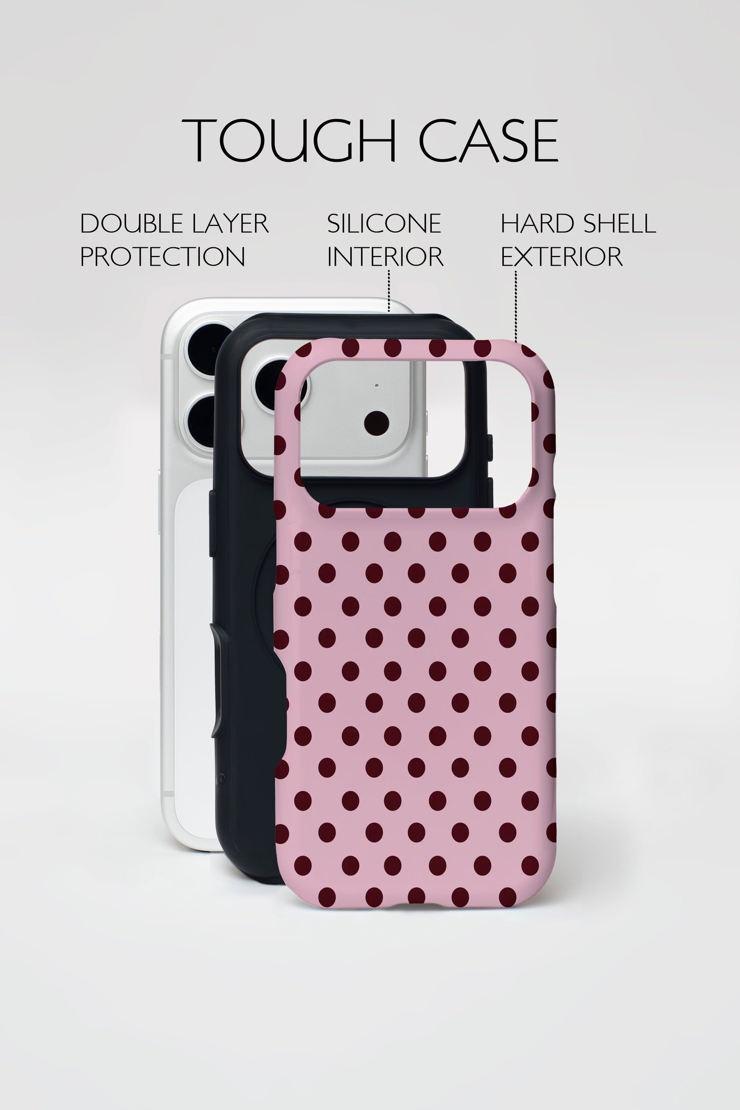 Pink Polka Armoured Phone Case.
