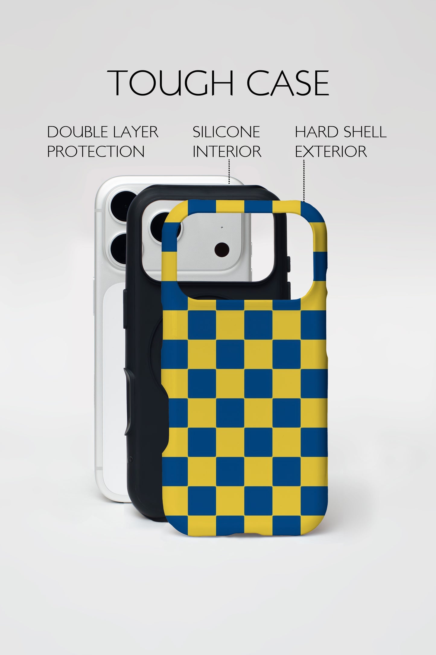 Blue Checker Armoured Phone Case.
