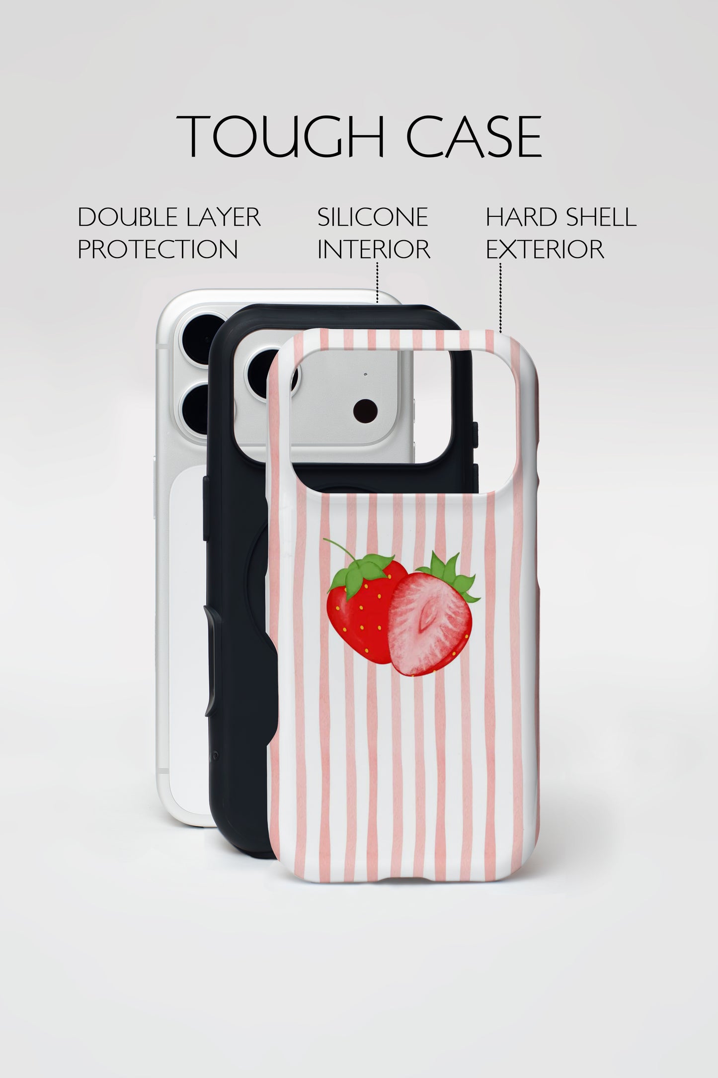 Strawberry Stripe Armoured Phone Case.