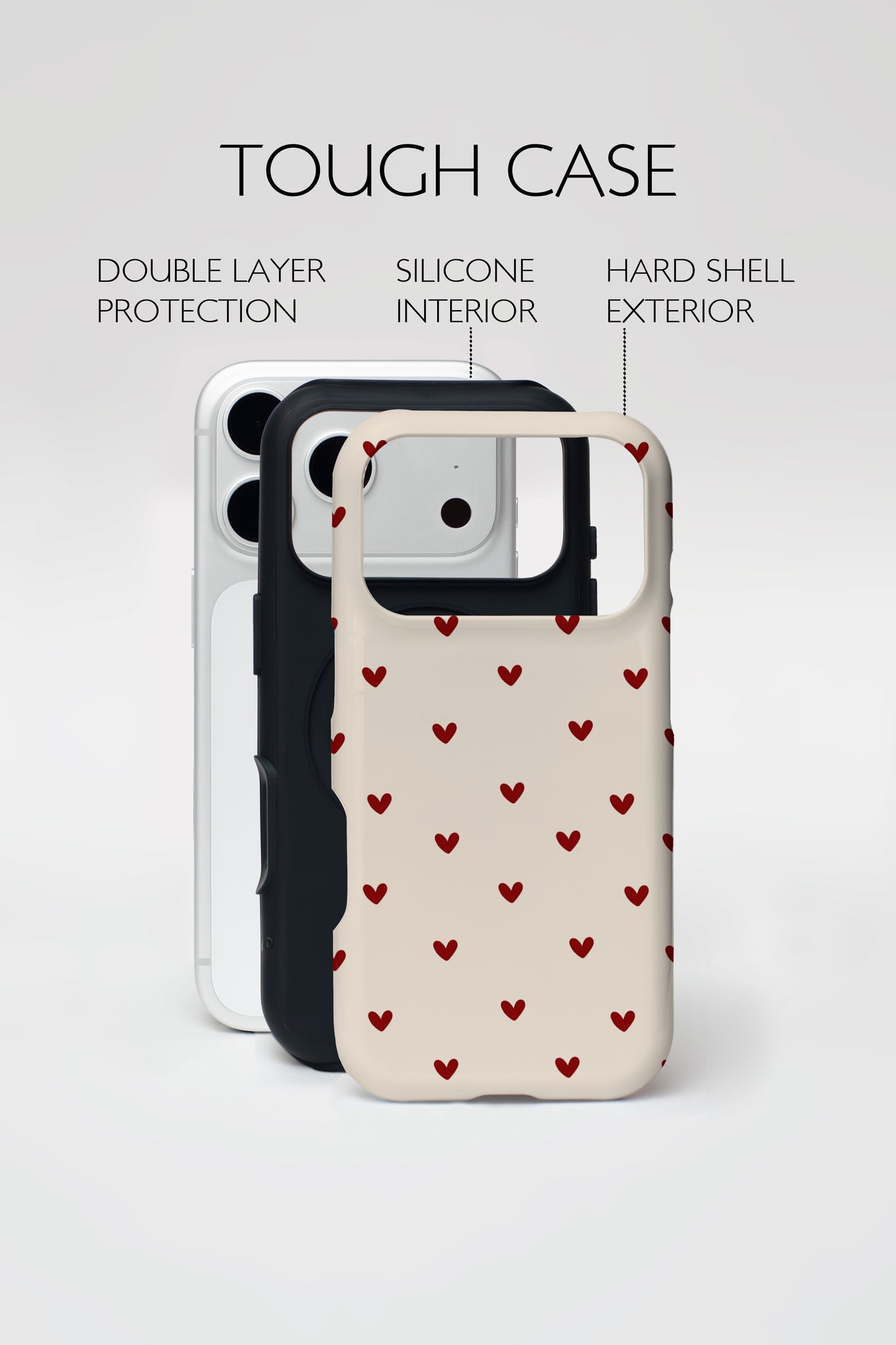 Cherry Cream Hearts Armoured Phone Case.