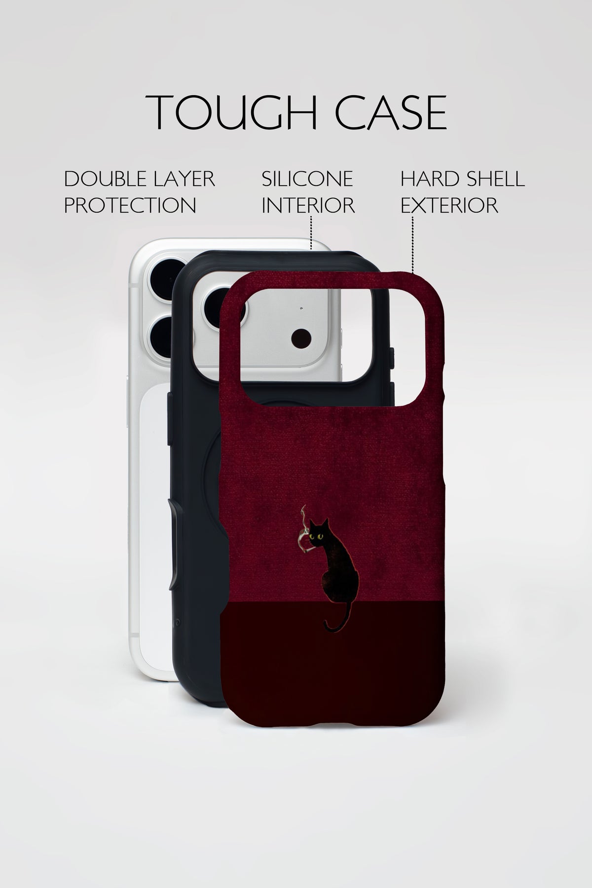 Burgundy Cat Armoured Case.