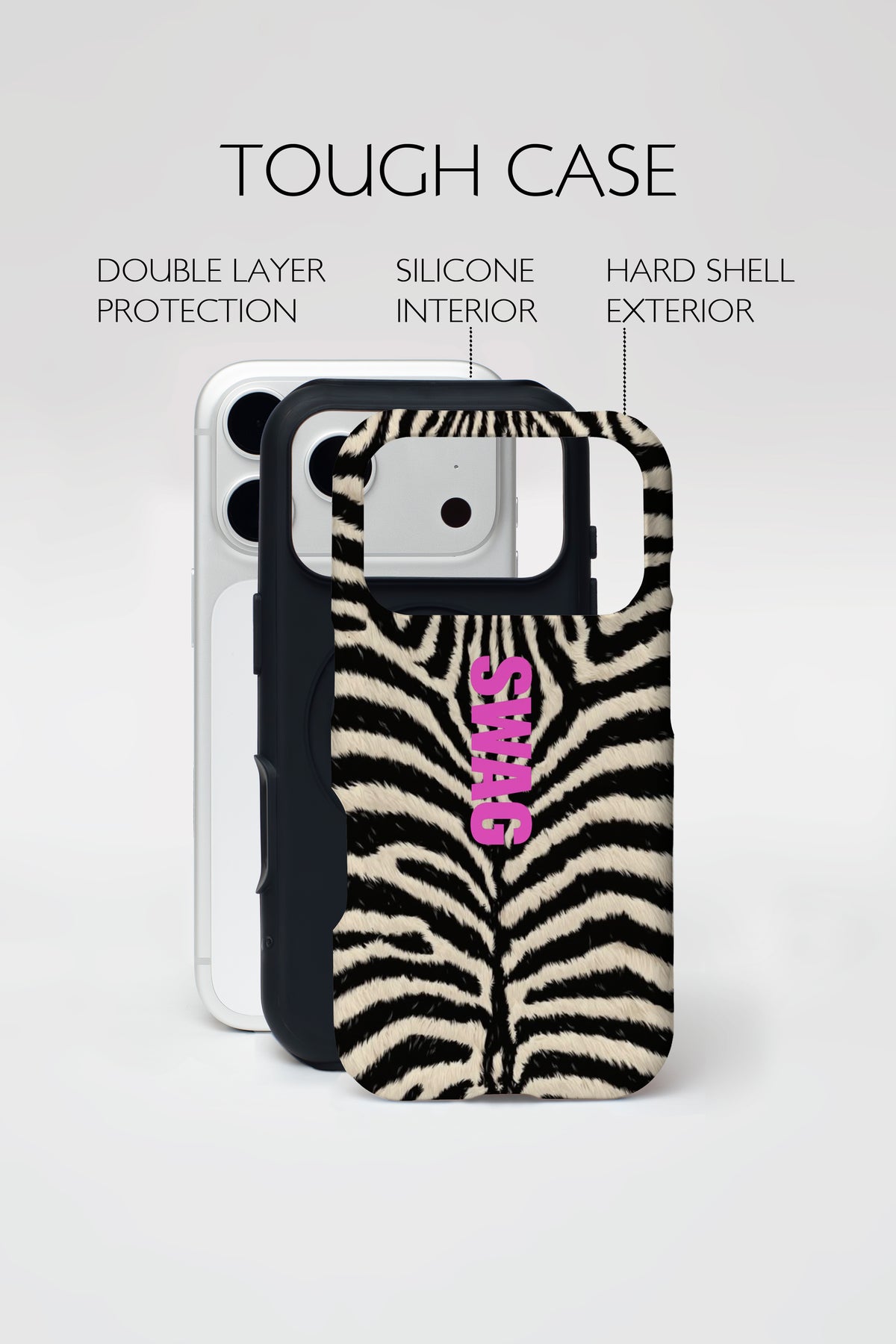 Zebra Print Armoured Phone Case.