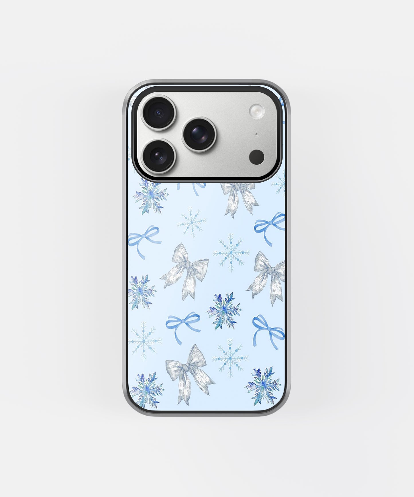 Soft Blue Snowflake Ribbon Mood Phone Case.