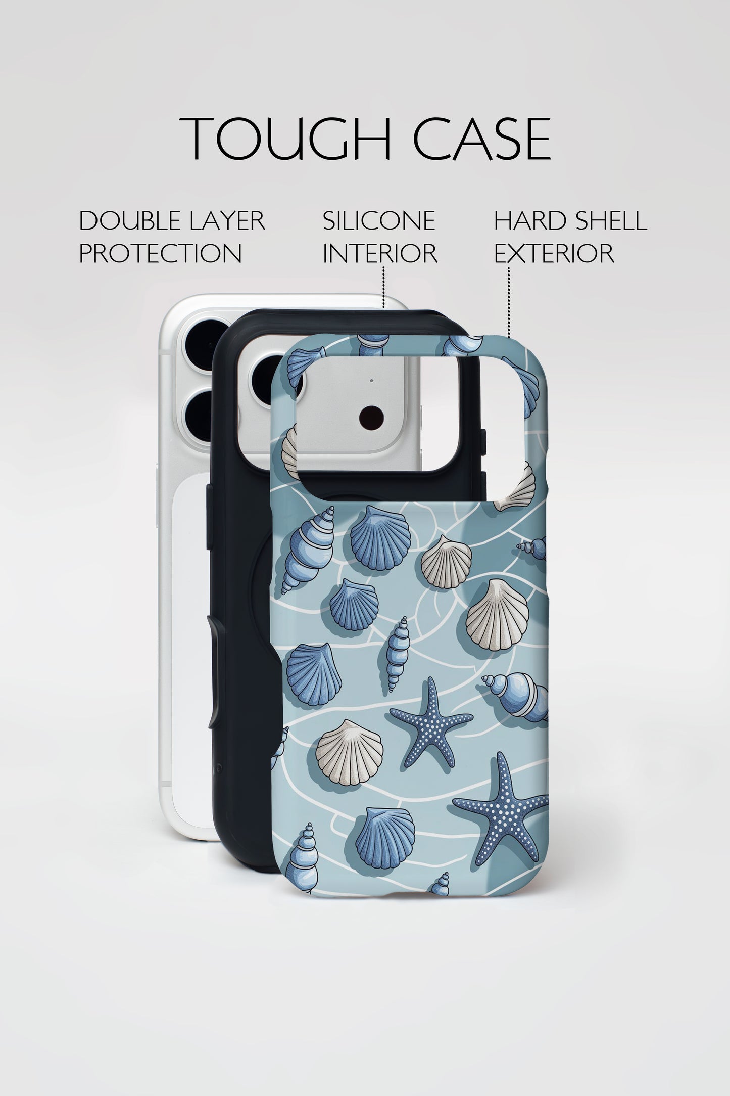 Ocean Shell Blue Armoured Phone Case.