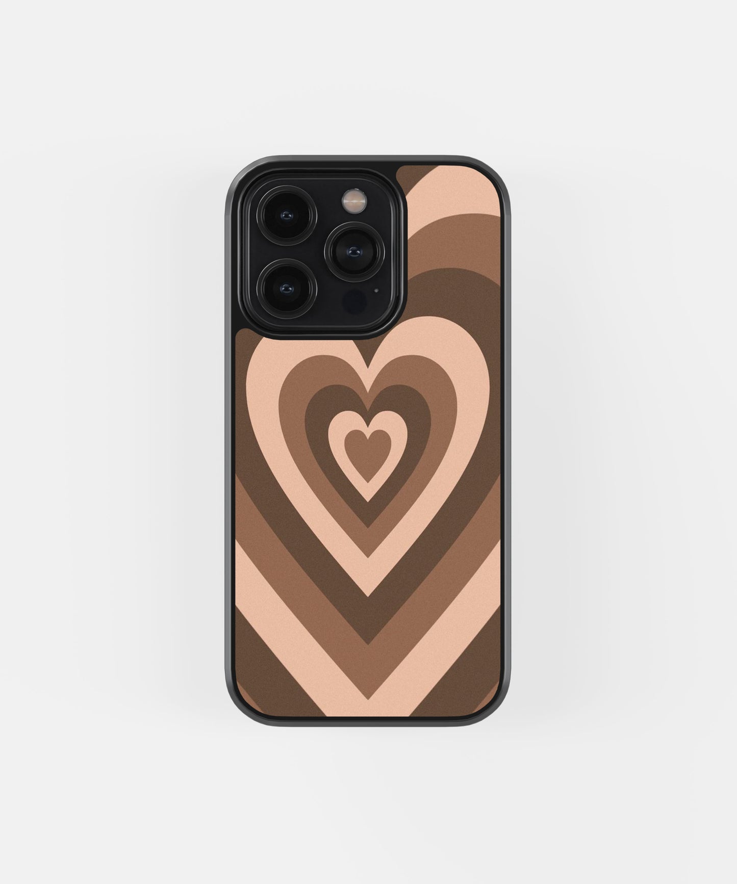 Retro Brown Heart Phone Case.
