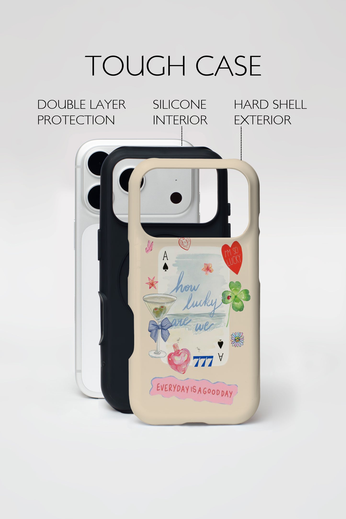 Lucky Icon Print Armoured Phone Case.