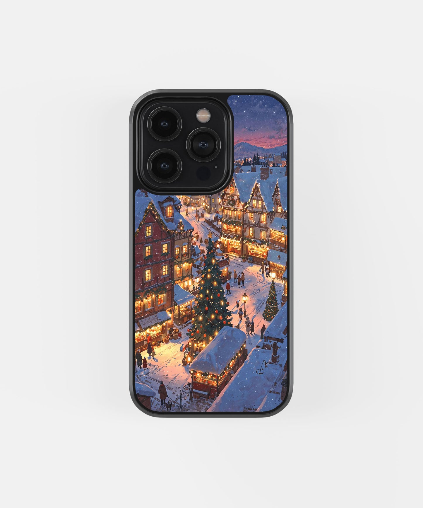 Snowy Christmas Village Phone Case.