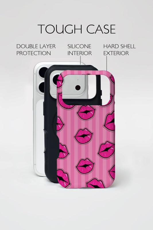 Pink Lips Power armoured phone case.