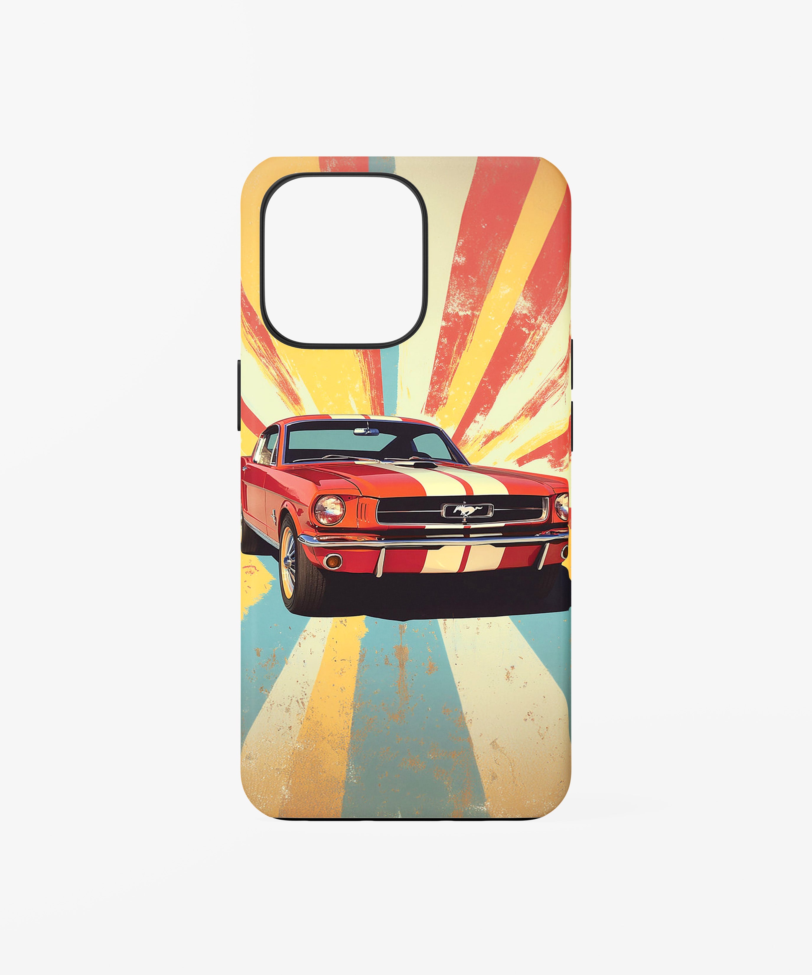Vintage Mustang Sunburst Phone Case.