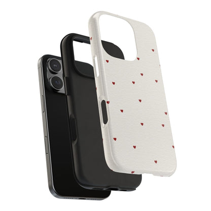 Tiny Hearts Soft Girl Minimal Phone Case.