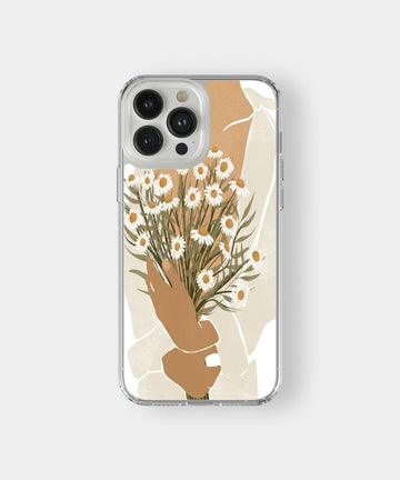 Hand Holding Daisies Phone Case.
