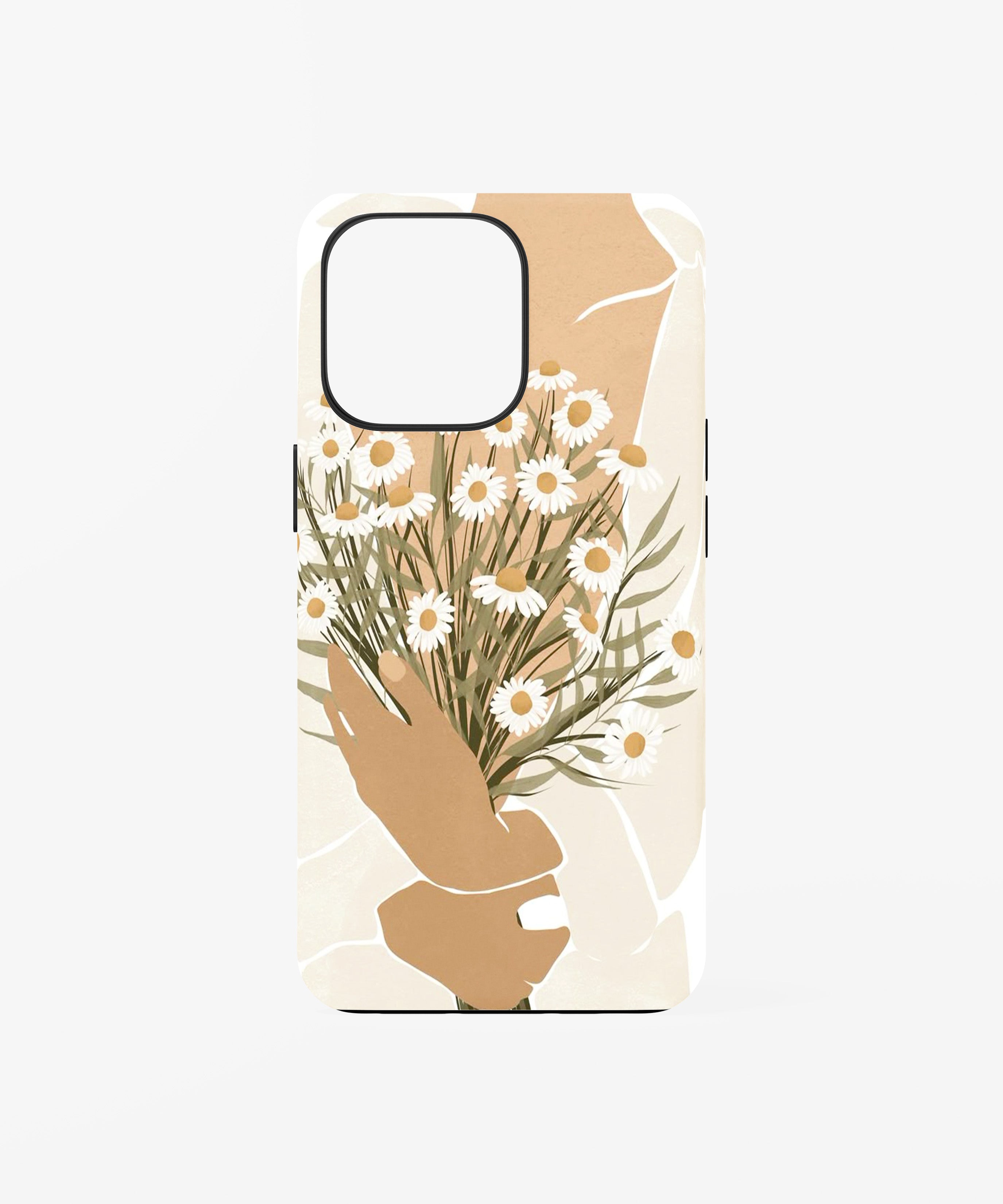 Hand Holding Daisies Phone Case.