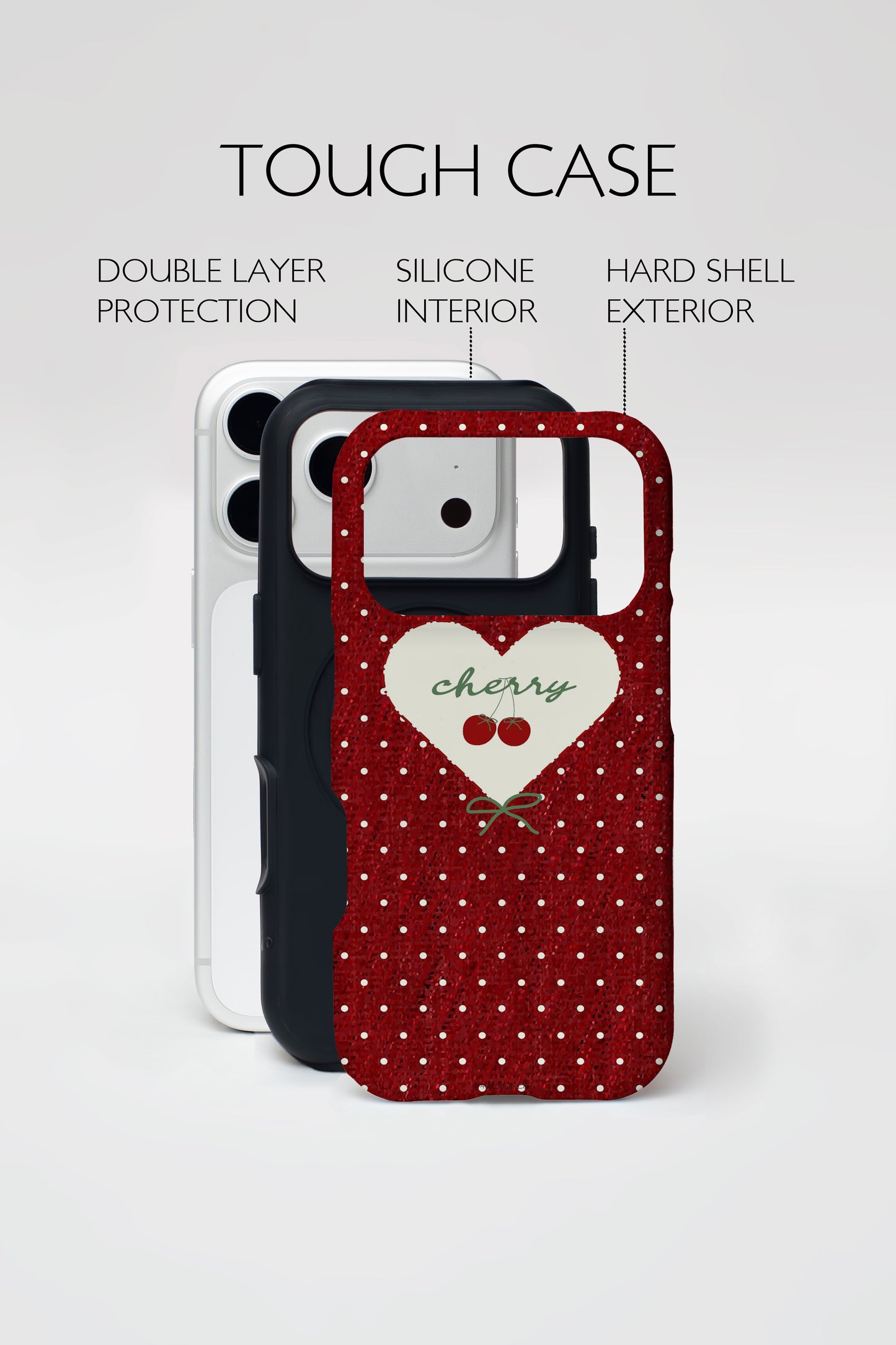 Cherry Heart Armoured Phone Case.