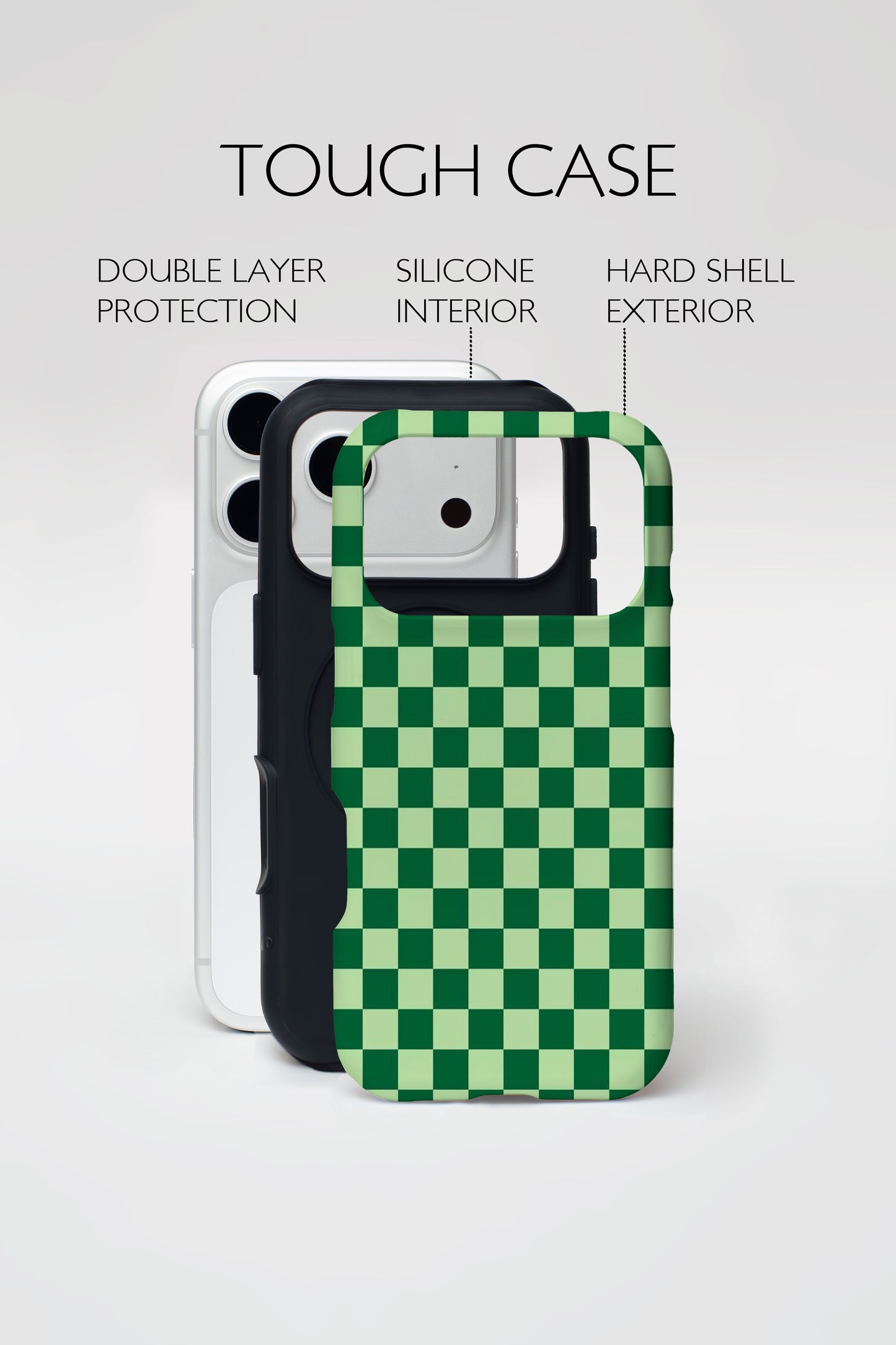 Green Checker Armoured Phone Case.