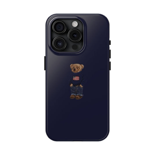Minimal Teddy Preppy Core Phone Case.