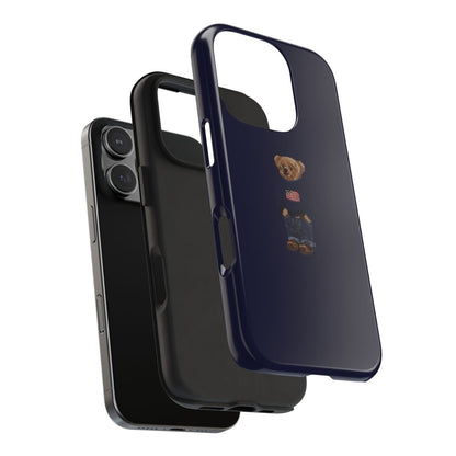 Minimal Teddy Preppy Core Phone Case.