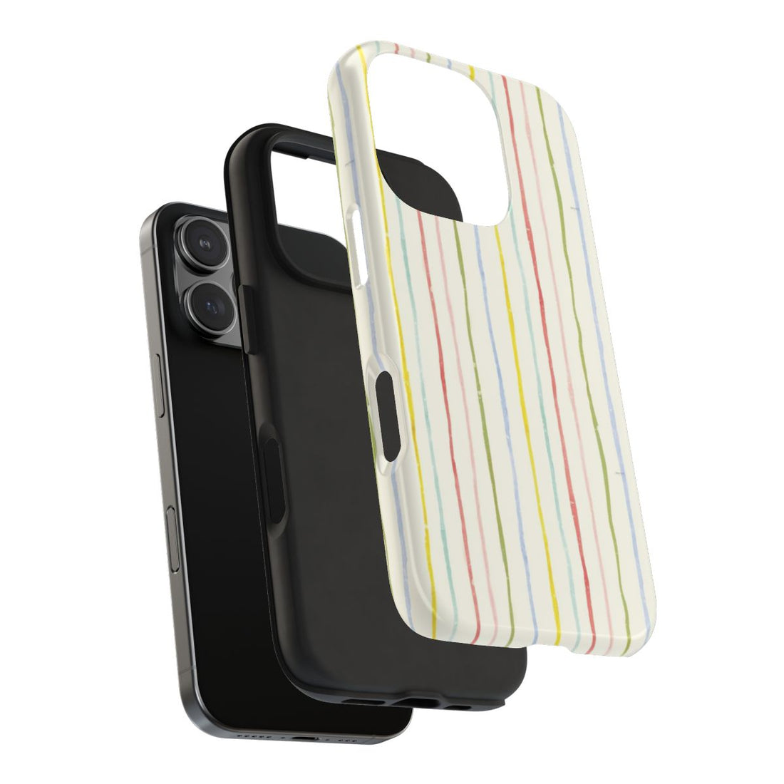 Soft Pastel Stripe Cute Aesthetic Phone Case.