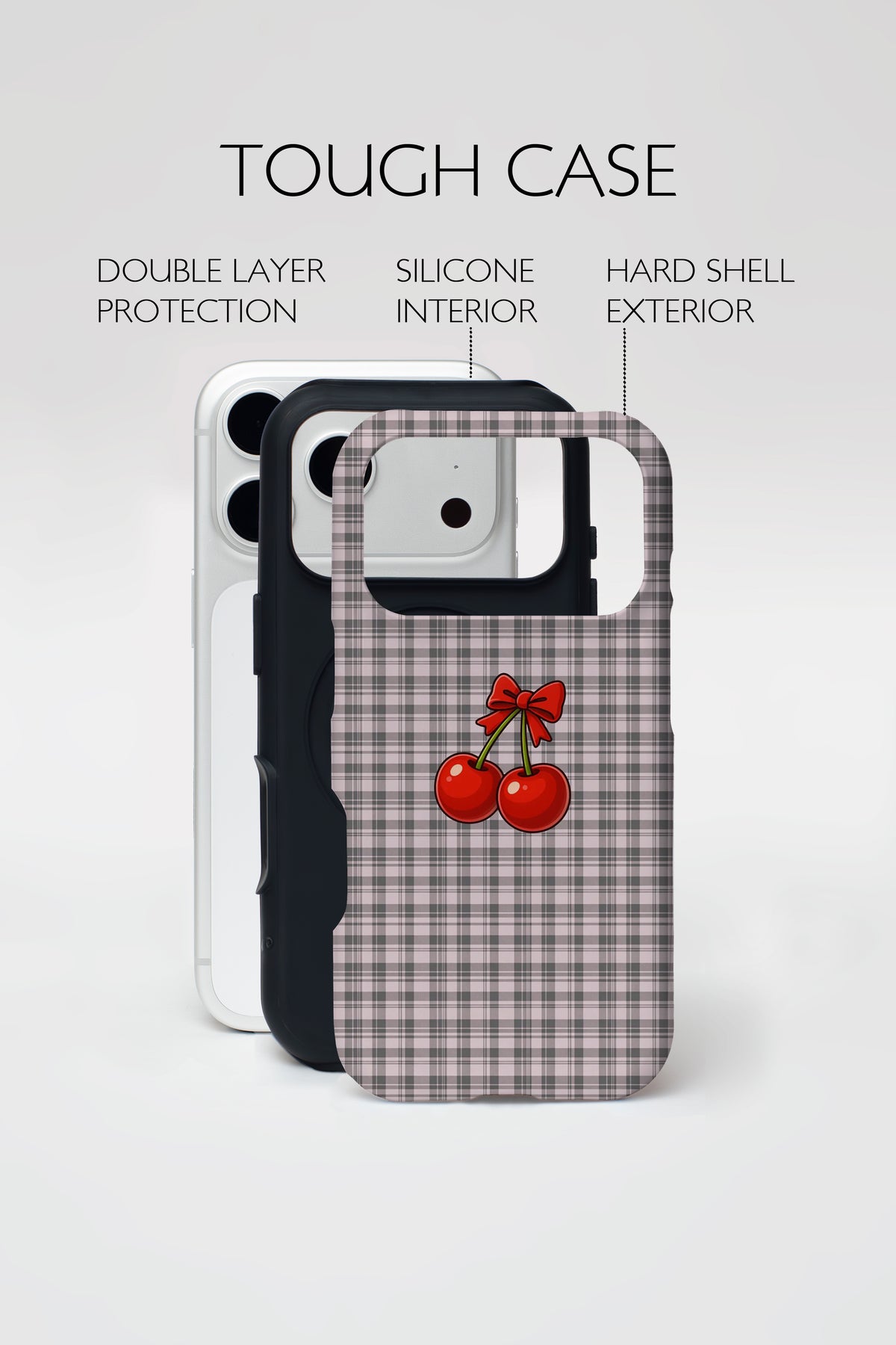Cherry Plaid Armoured Phone Case.