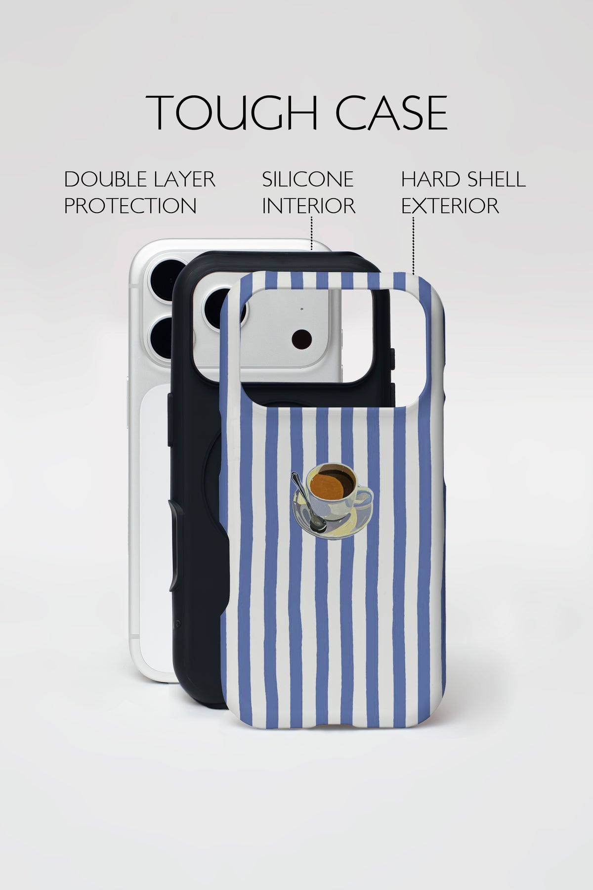 Blue Stripe Coffee Armoured Phone Case.
