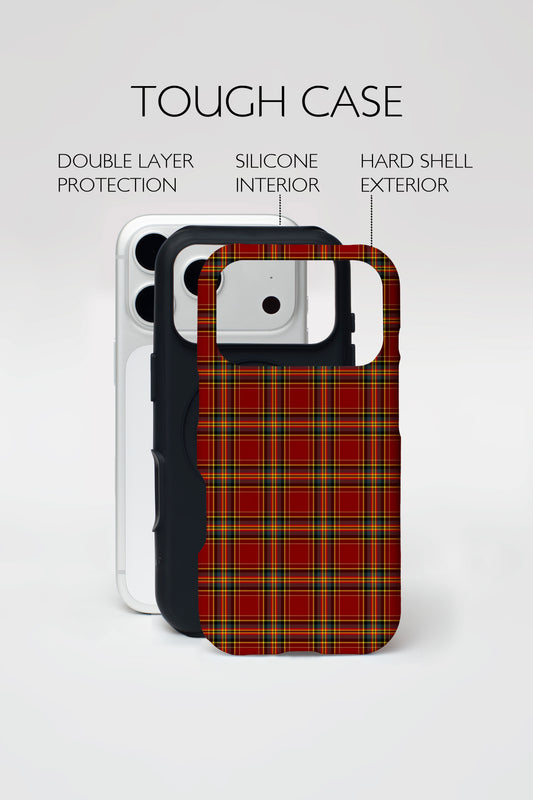 Red Tartan Plaid Armoured Phone Case.