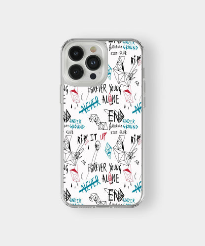 Punk Graffiti Text Pattern Phone Case.