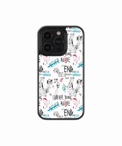 Punk Graffiti Text Pattern Phone Case.