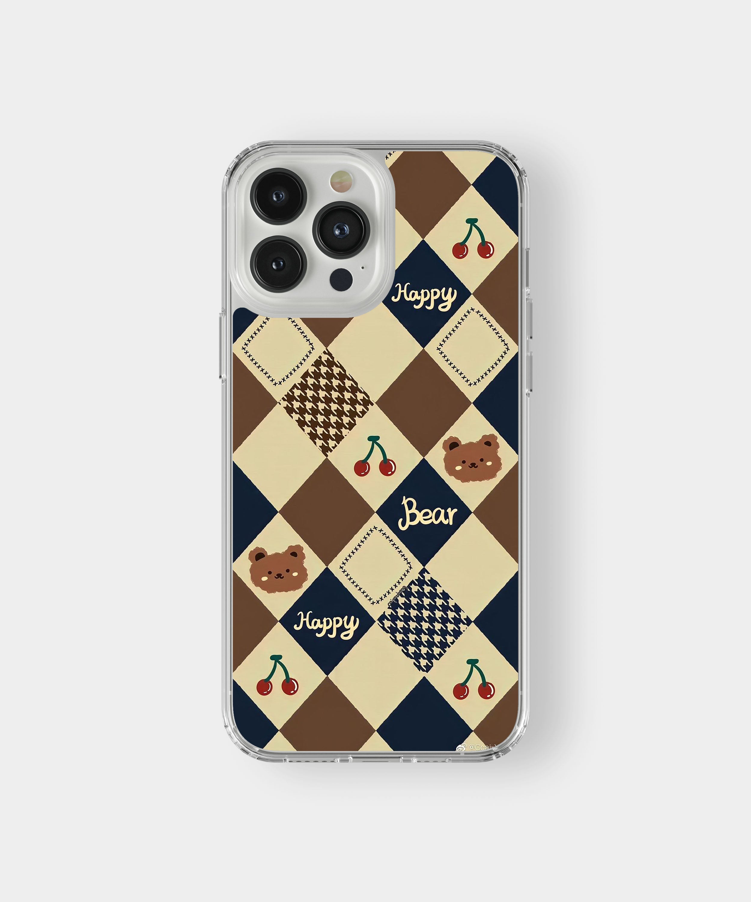 Cute Bear Patchwork Phone Case