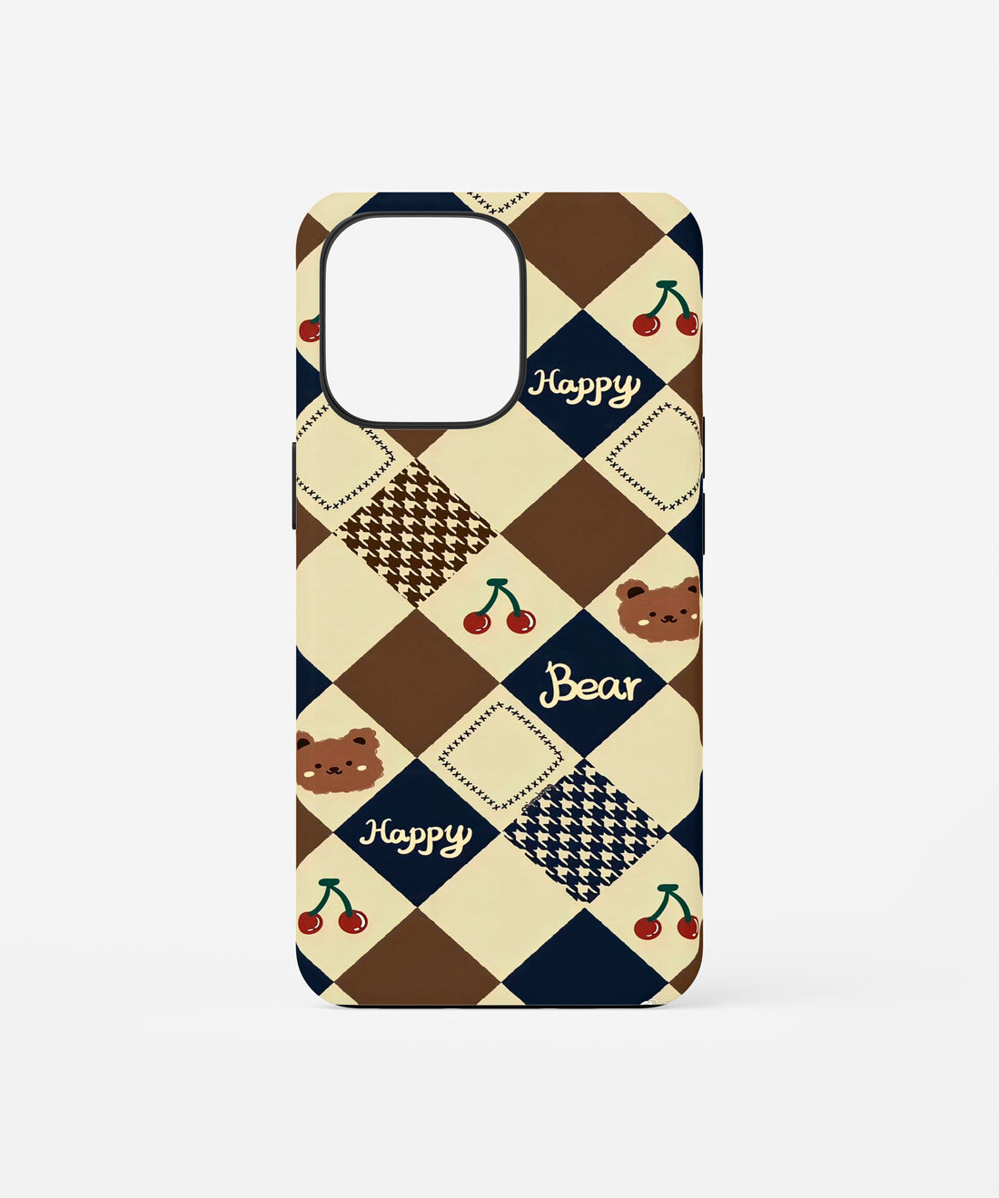Cute Bear Patchwork Phone Case