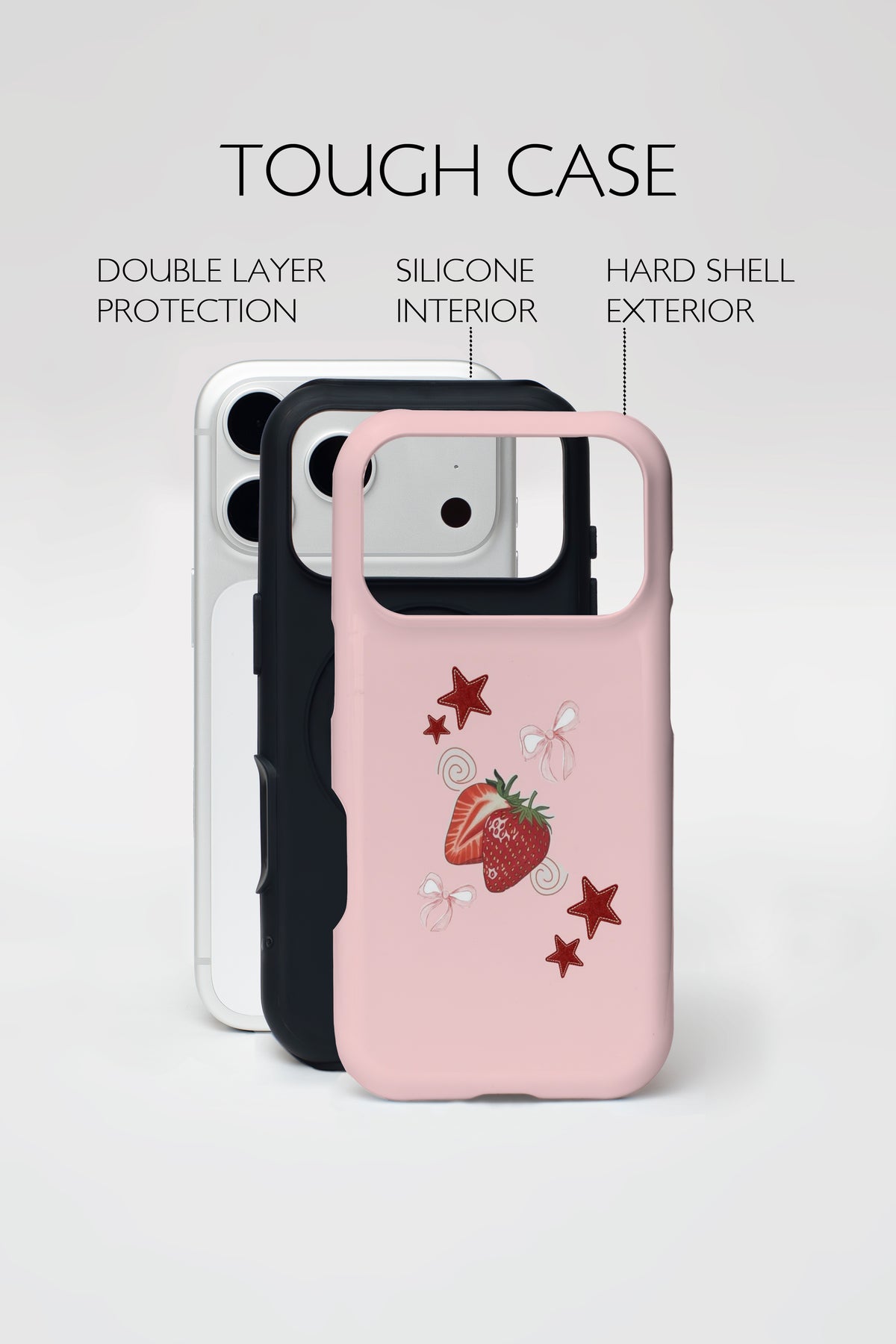 Pink Strawberry Armoured Phone Case.