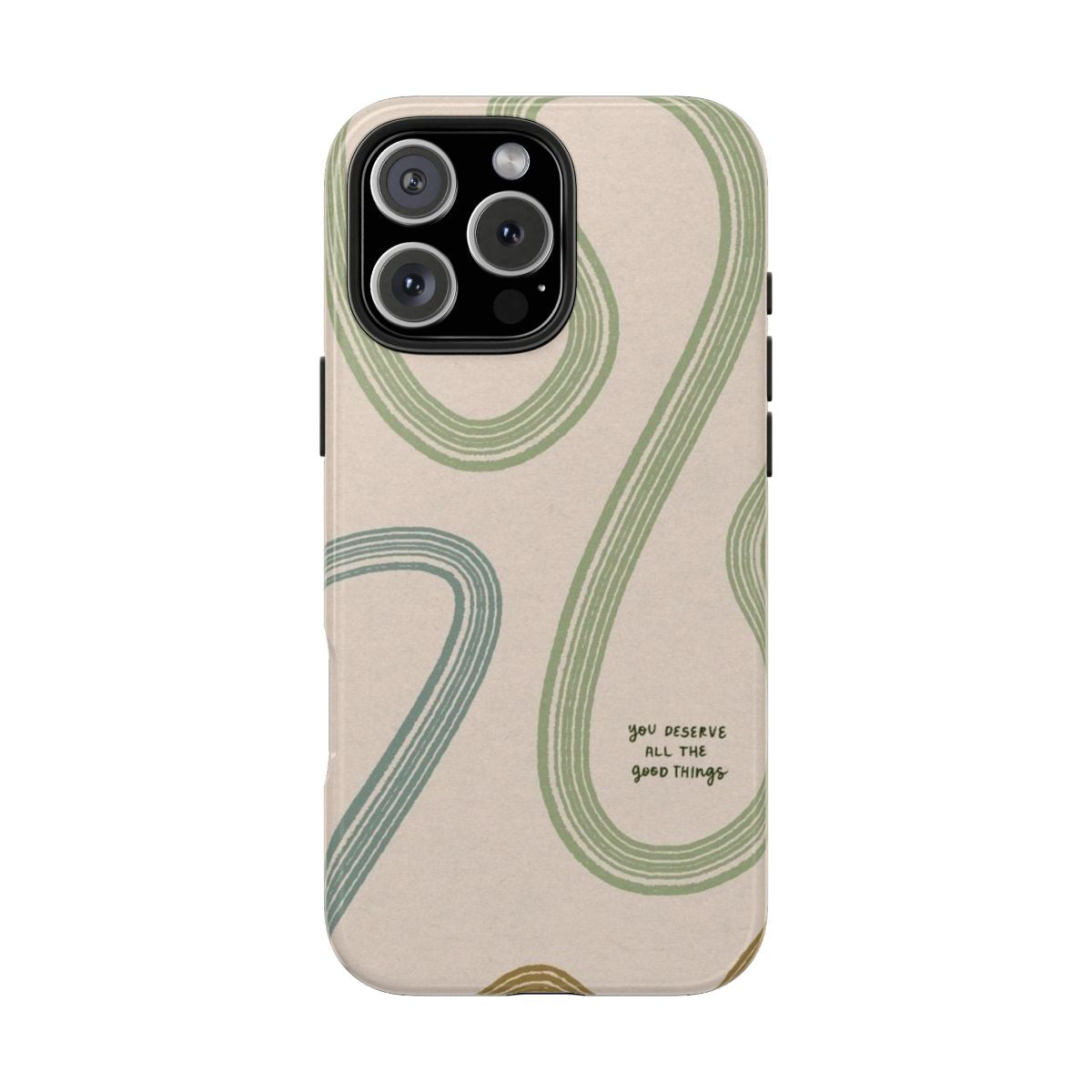 Abstract Sage Lines Calm Aesthetic Phone Case.