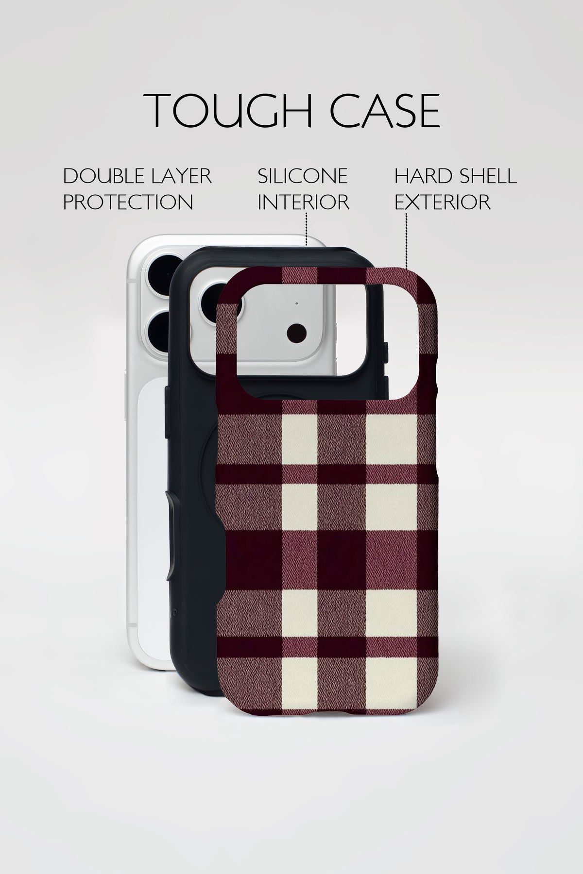 Burgundy Checkered Armoured Case.