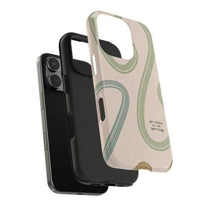 Abstract Sage Lines Calm Aesthetic Phone Case.