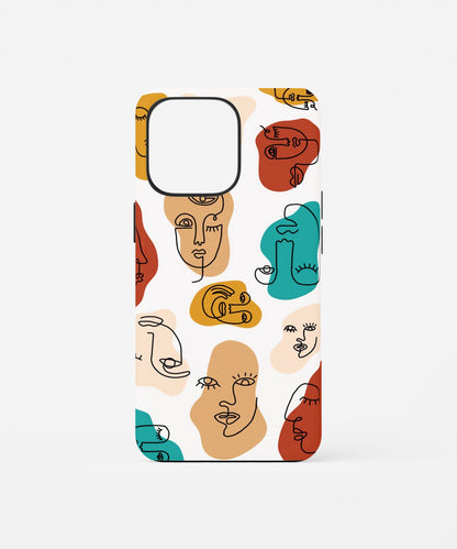 Abstract Face Line Art Phone Case