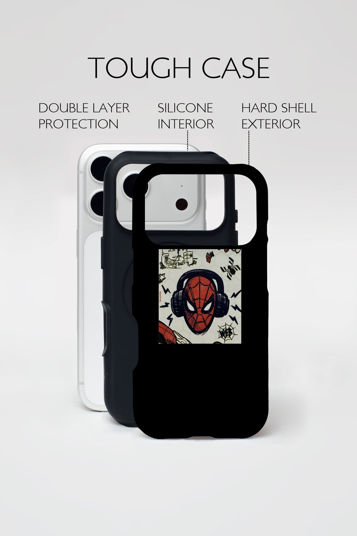 Spider-Man Headphones Graphic Tough Phone Case.