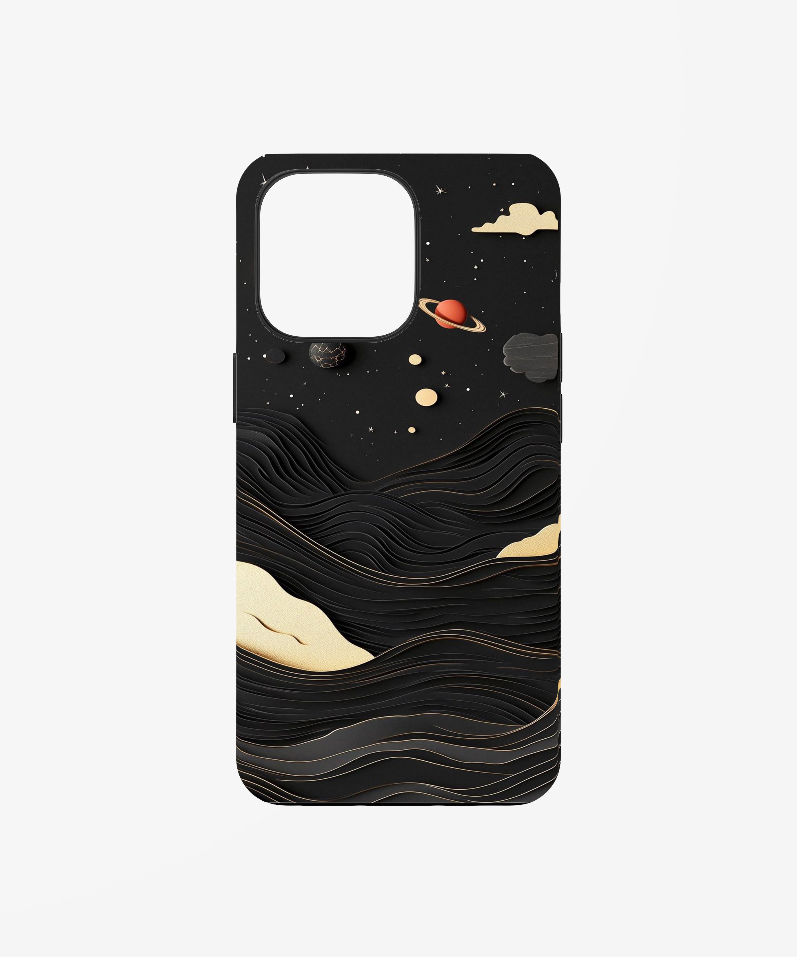 Minimal Cosmic Wave Dark Aesthetic Phone Case