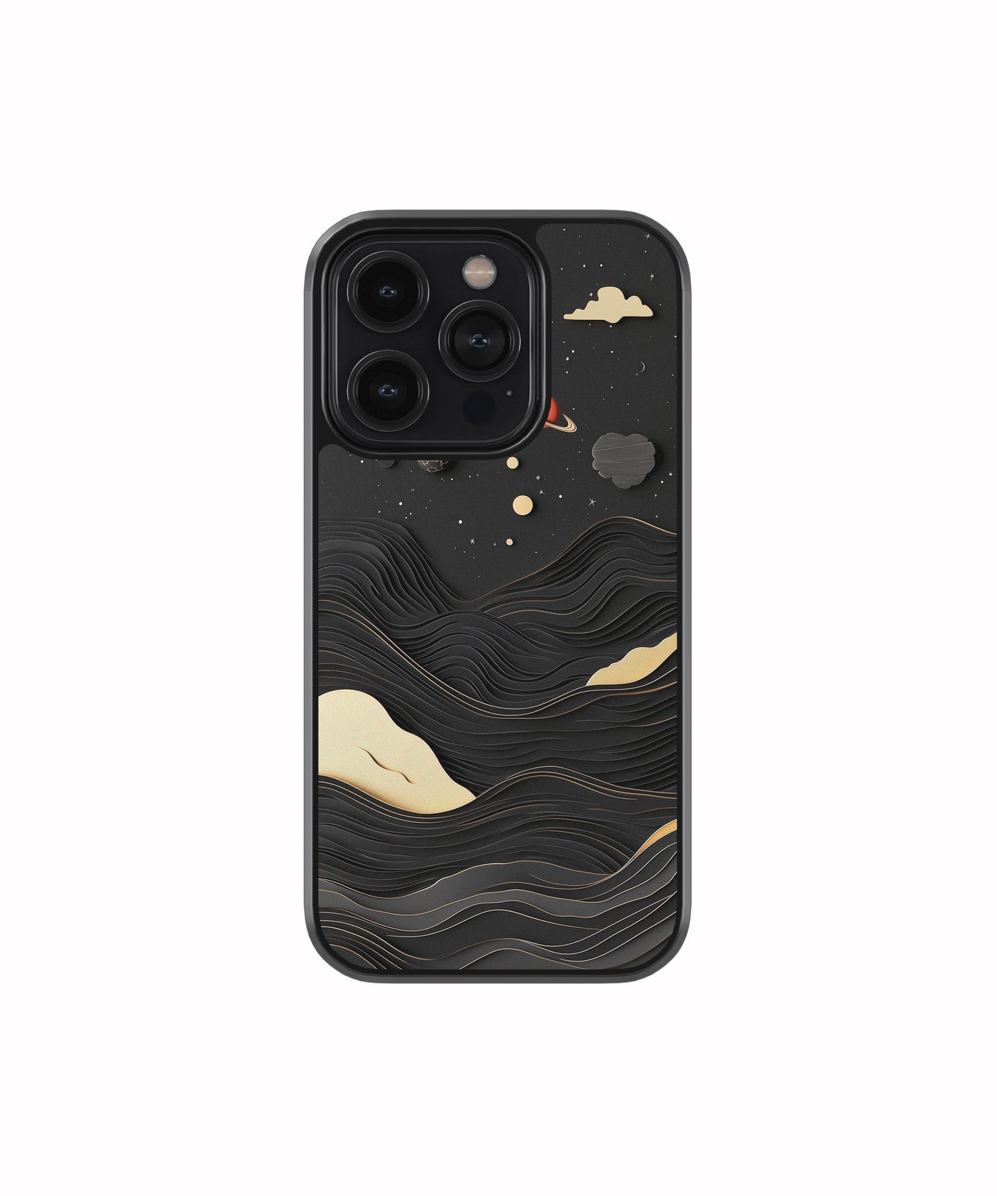 Minimal Cosmic Wave Dark Aesthetic Phone Case