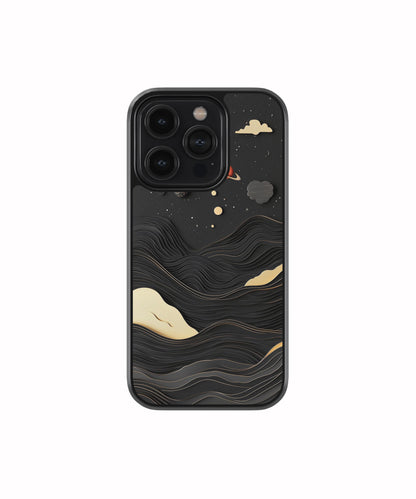 Minimal Cosmic Wave Dark Aesthetic Phone Case