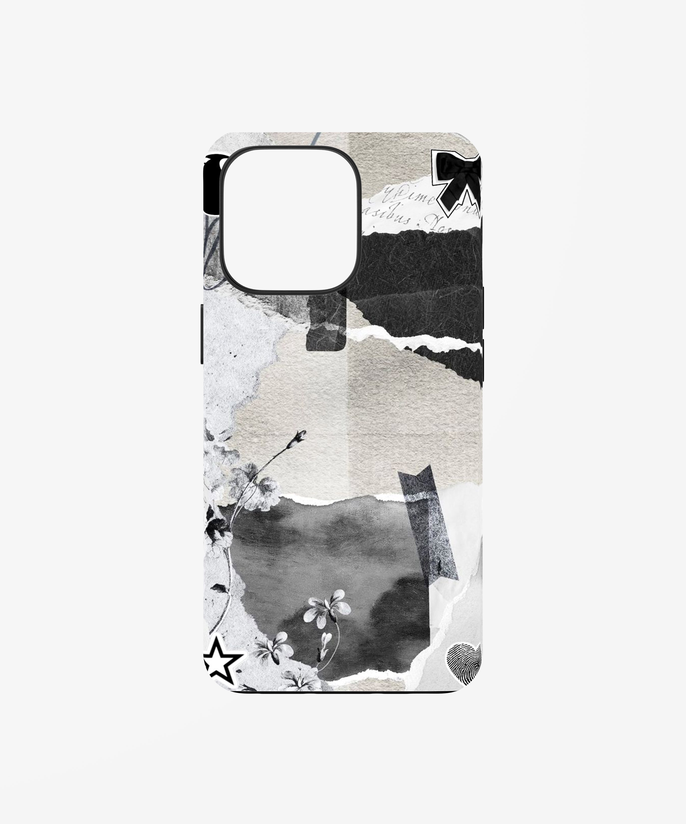 Monochrome Torn Paper Collage Phone Case