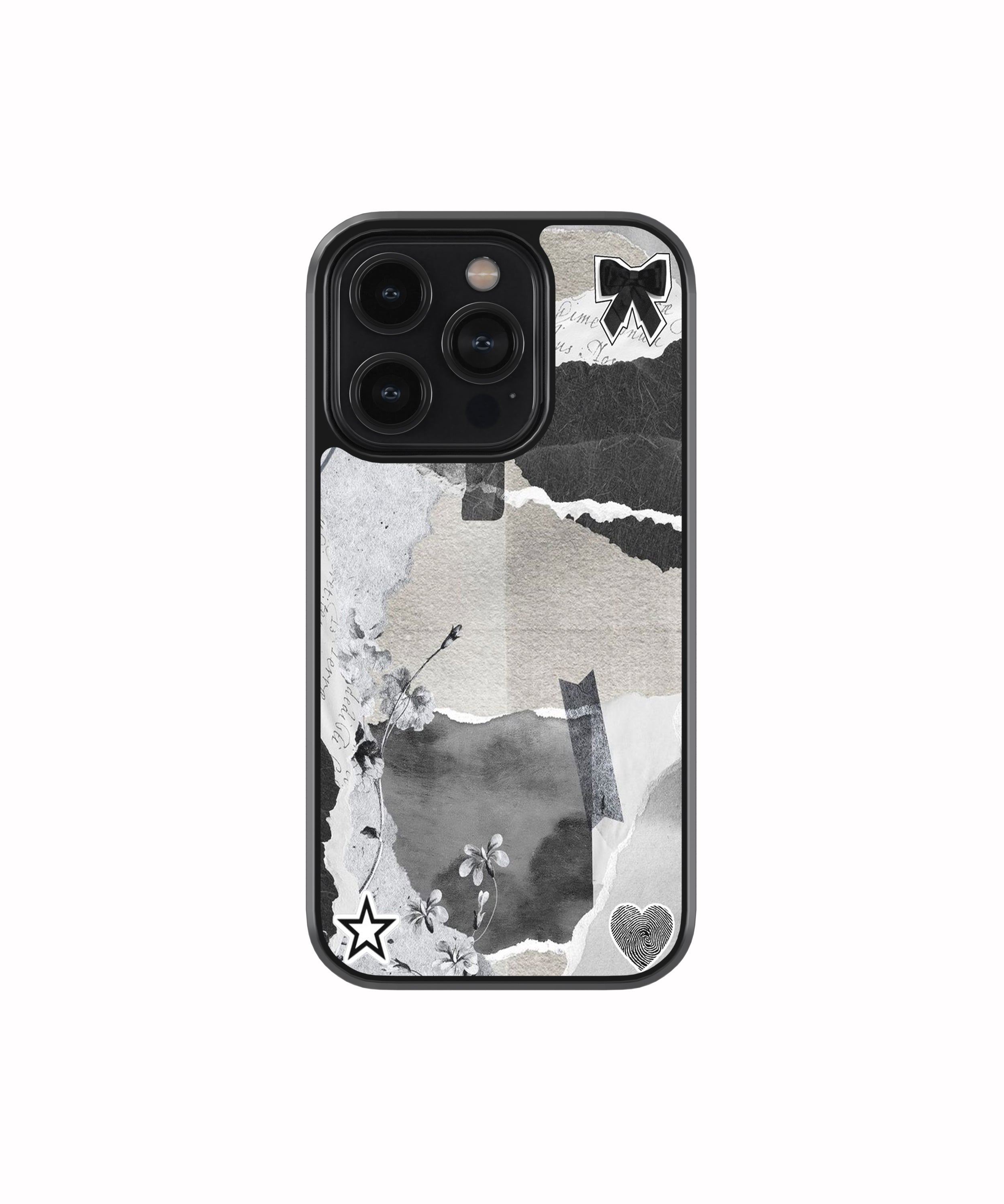 Monochrome Torn Paper Collage Phone Case