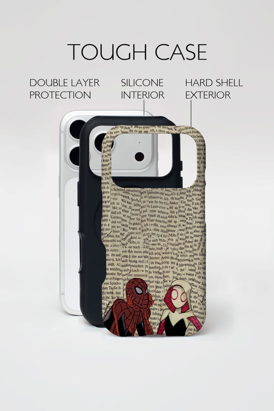 Spider-Man and Spider-Gwen Newspaper Tough Phone Case.
