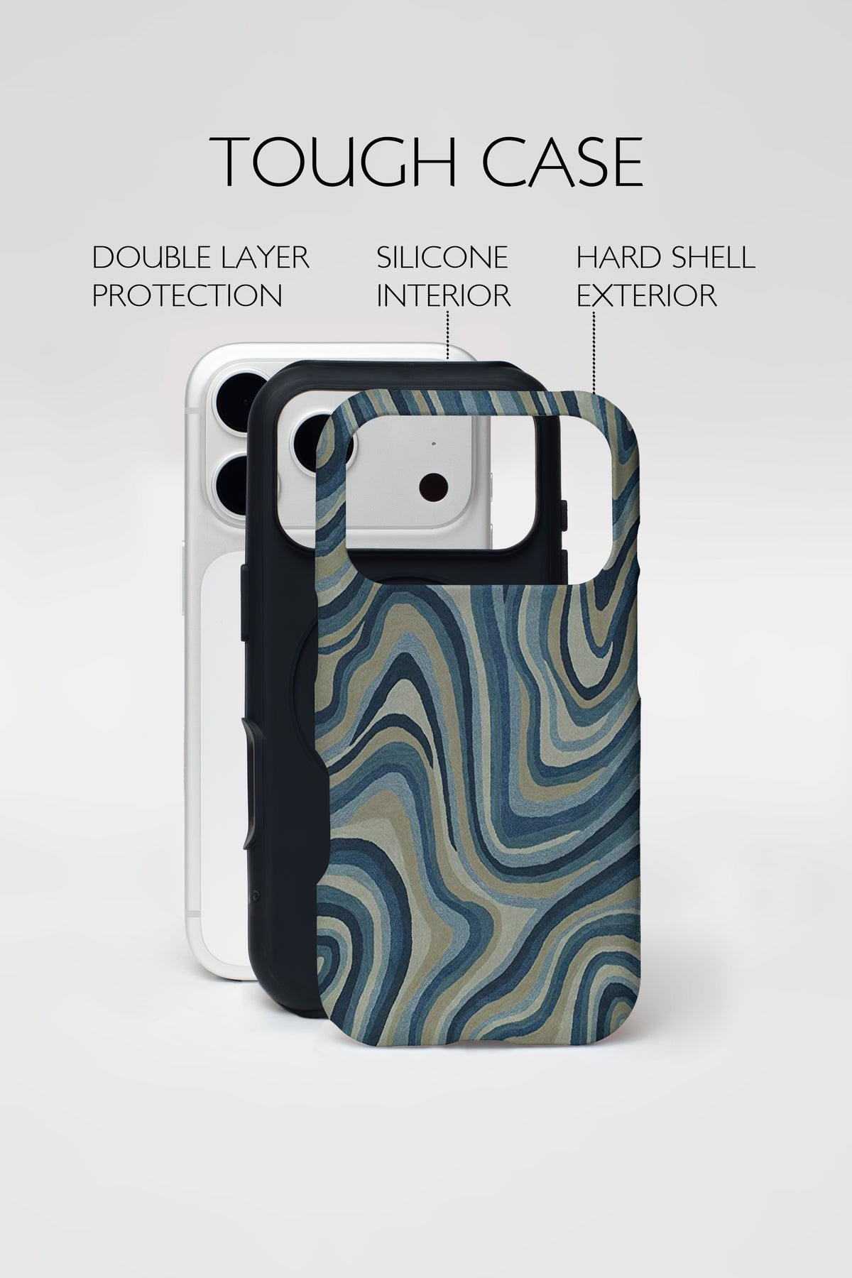 Blue Marble Swirl Armoured Phone Case.