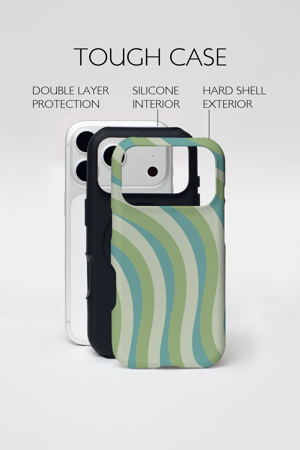 Green Wave Stripe Armoured Phone Case.