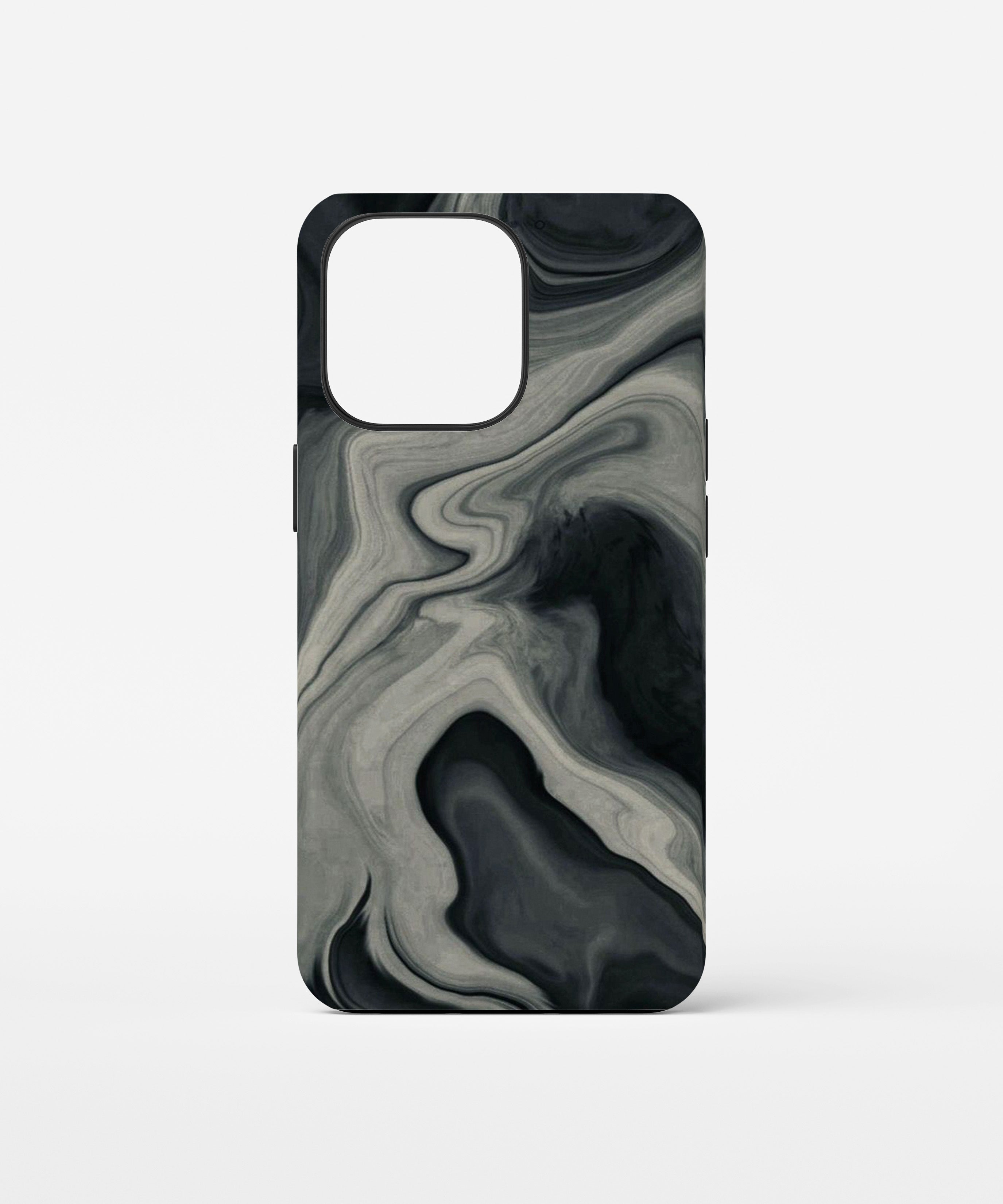 Black Gray Swirl Phone Case.