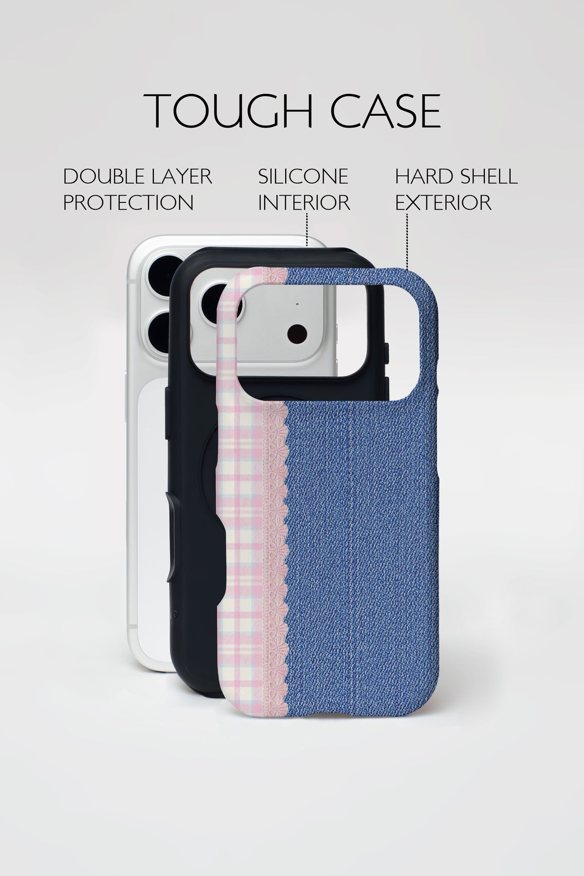 Denim Lace Armoured Phone Case.