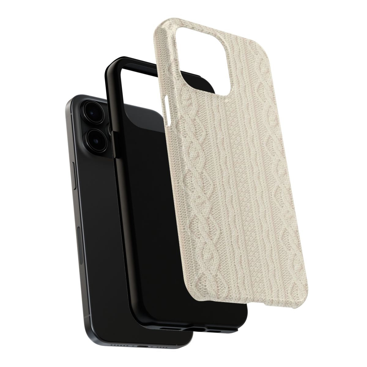 Cozy Knit Aesthetic Neutral Phone Case.