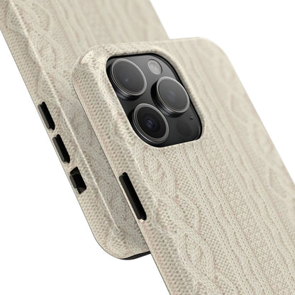 Cozy Knit Aesthetic Neutral Phone Case.
