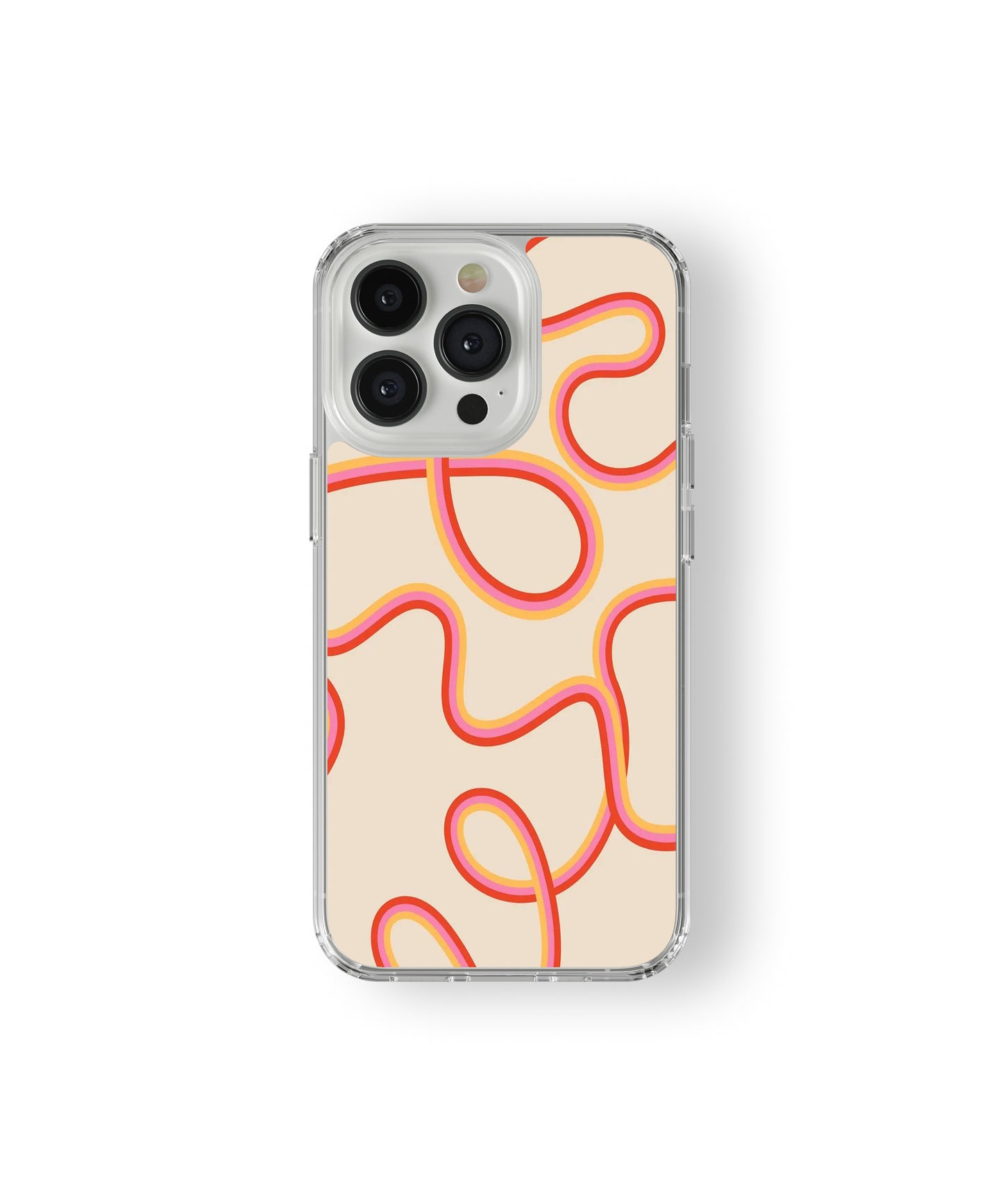 Retro Groovy Waves Aesthetic Phone Case.