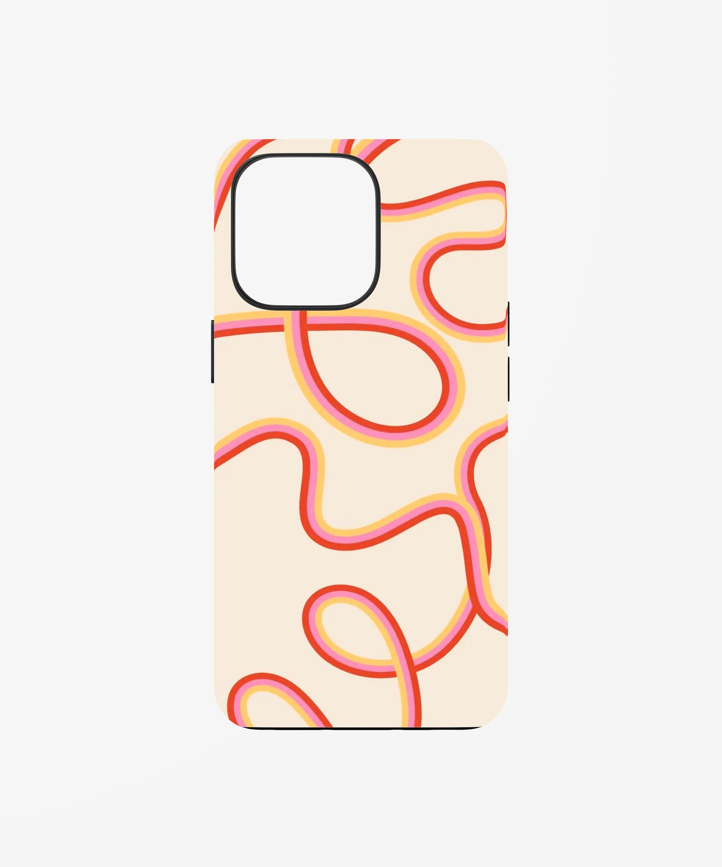 Retro Groovy Waves Aesthetic Phone Case.