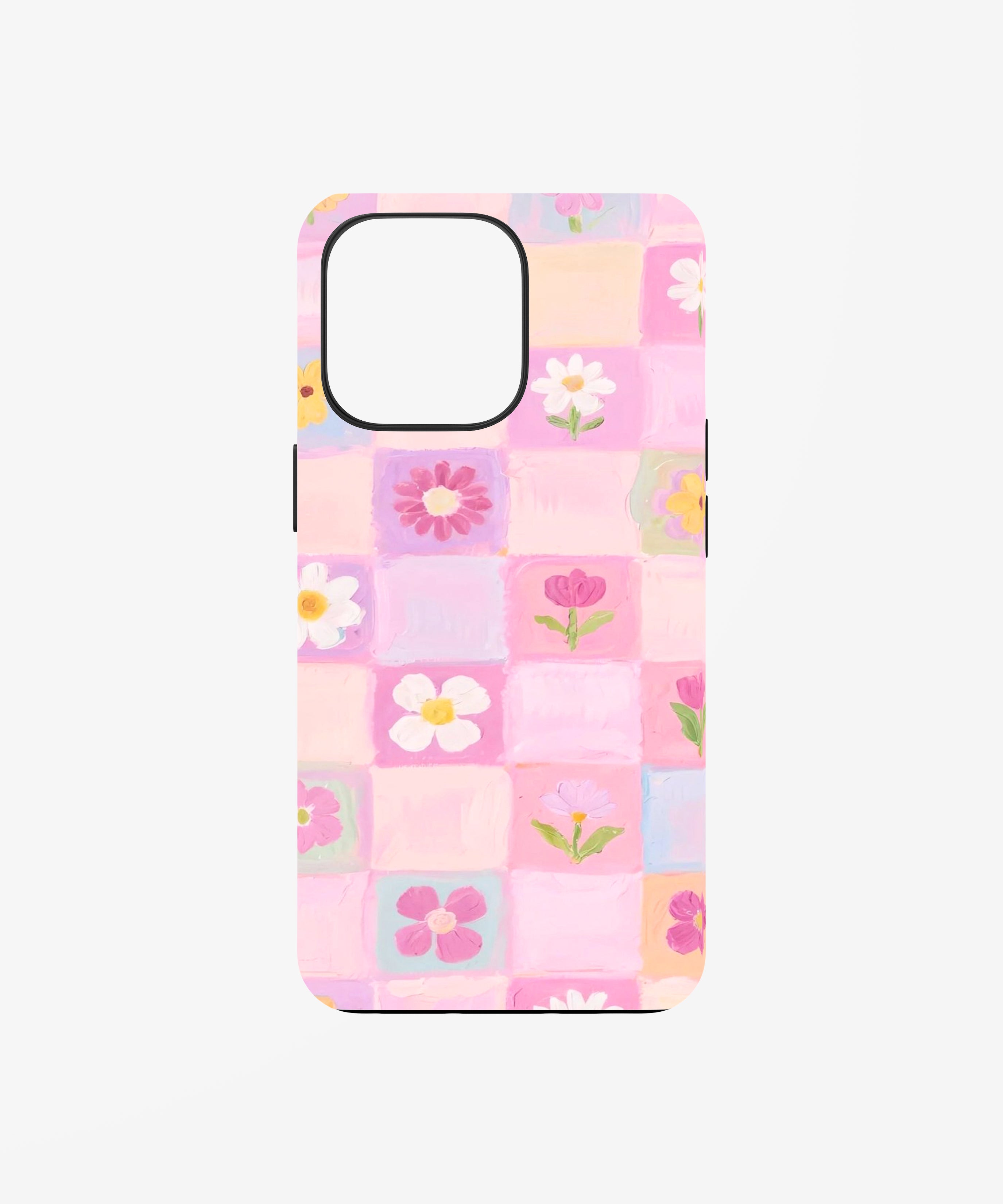 Pastel Bloom Checker Phone Case.